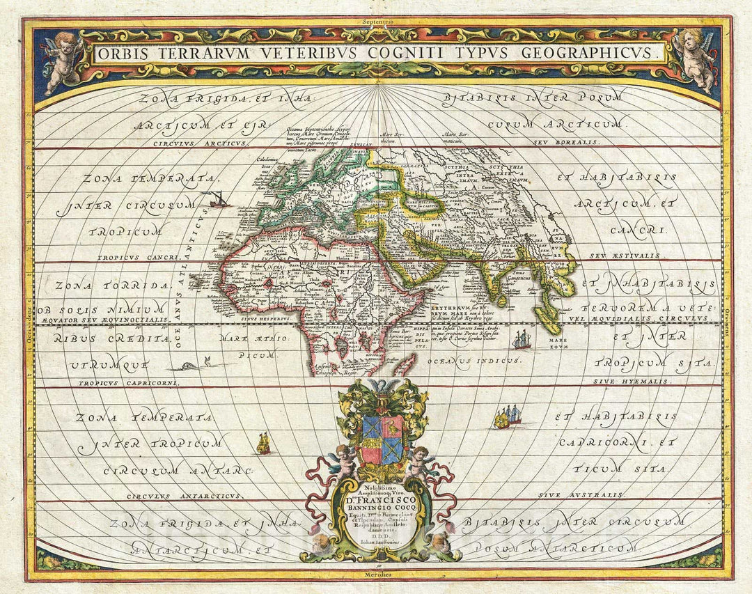 Historic Map : Jansson Map of The Ancient World, 1650, Vintage Wall Art
