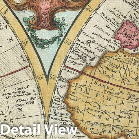 Historic Map : Bowen Map of The World in Hemispheres, 1744, Vintage Wall Art