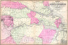 Historic Map : Johnson's Map of the Vicinity of Richmond, Peninsular Campaign in Virginia., 1862, Benjamin Ward, Vintage Wall Art