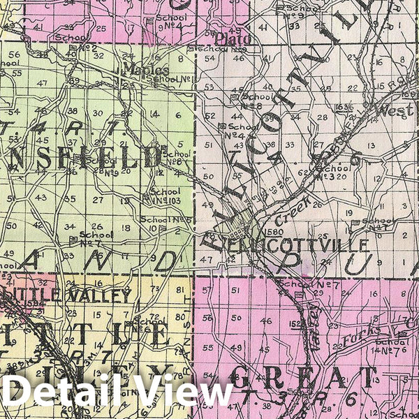 Historic Map Century Map of Cattaraugus County, New York, 1912, Vint