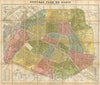 Historic Map : Hachette City Plan or Pocket Antique Map of Paris, France, 1878, Vintage Wall Art