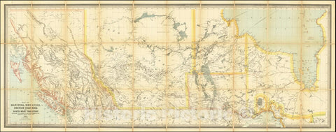 Historic Map : Manitoba, Kewaydin, British Columbia and North West Territory. Shewing the Country to be Traversed by the Canadian Pacific Railway., 1882, Vintage Wall Art