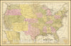 Historic Map : No. 5 United States Engraved to Illustrate Mitchell's School and Family Geography , 1852, Vintage Wall Art