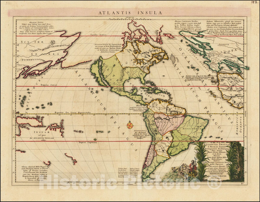 Historic Map : Atlantis Insula, 1700, Vintage Wall Art