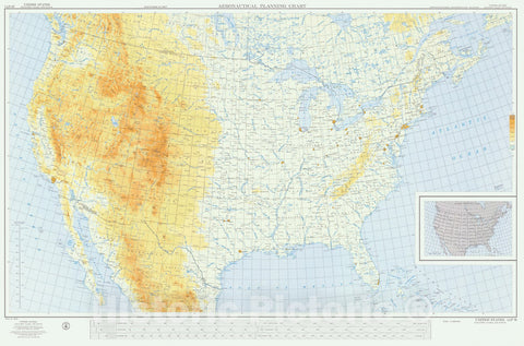 Historic Nautical Map - United States Excluding Alaska And Hawaii, CA, ME, WA, FL, 1960 AeroNOAA Chart - Vintage Wall Art