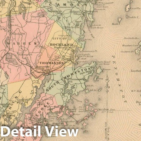 Historic Map : Atlas State of Maine, Knox 1894-95 , Vintage Wall Art