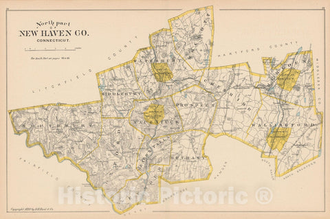 Historic Map : New Haven 1893 , Town and City Atlas State of Connecticut , v4, Vintage Wall Art