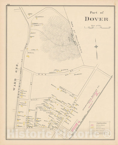 Historic Map : Dover 1892 , Town and City Atlas State of New Hampshire , v6, Vintage Wall Art