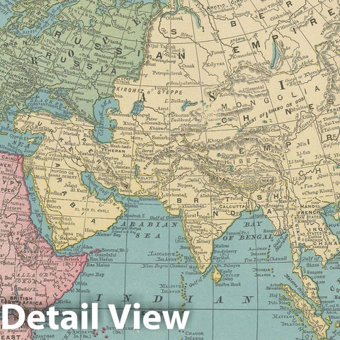 Historic Map : World Map 1900 , Universal Atlas World , v5, Vintage Wall Art
