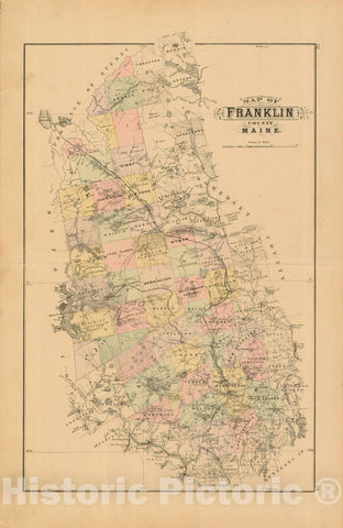 Historic Map : Atlas State of Maine, Franklin 1894-95 , Vintage Wall Art
