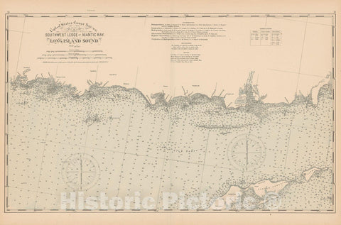 Historic Map : Branford & Long Island & Long Island Sound & Saybrook 1893 , Town and City Atlas State of Connecticut , Vintage Wall Art