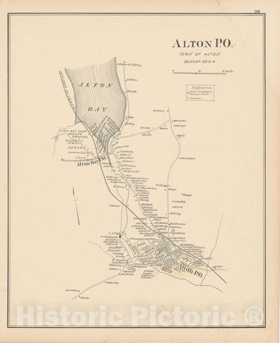 Historic Map : Alton 1892 , Town and City Atlas State of New Hampshire , v2, Vintage Wall Art