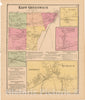 Historic Map : Atlas State of Rhode Island, Anthony & Coventry & East Greenwich & Quidneck 1870 , Vintage Wall Art
