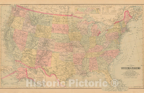 Historic Map : Atlas State of Maine, United States 1894-95 , Vintage Wall Art