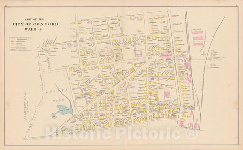 Historic Map : Concord 1892 , Town and City Atlas State of New Hampshire , v5, Vintage Wall Art