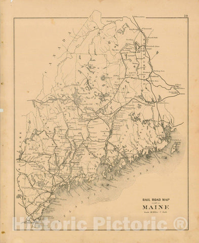 Historic Map : Atlas State of Maine, Maine 1894-95 , Vintage Wall Art