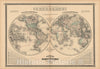 Historic Map : World Map 1867 , Johnson's Atlas World , Vintage Wall Art