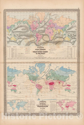 Historic Map : Family Atlas World, World Map 1873 , v2, Vintage Wall Art