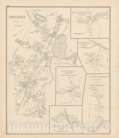 Historic Map : Ossipee 1892 , Town and City Atlas State of New Hampshire , Vintage Wall Art