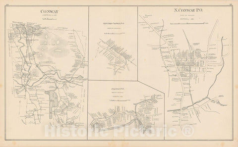 Historic Map : Conway 1892 , Town and City Atlas State of New Hampshire , Vintage Wall Art