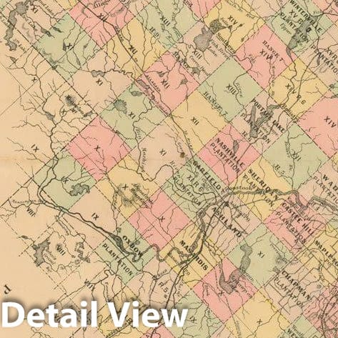 Historic Map : Atlas State of Maine, Aroostook 1894-95 , Vintage Wall Art