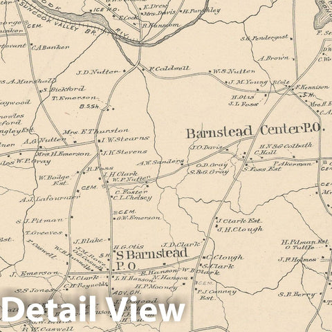 Historic Map : Barnstead 1892 , Town and City Atlas State of New Hampshire , Vintage Wall Art