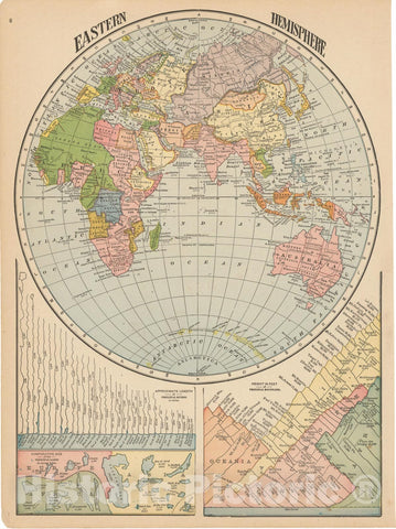 Historic Map : Eastern Hemisphere 1910 World Map , Vintage Wall Art