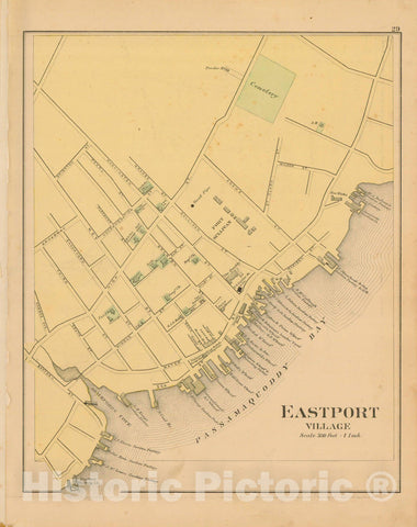 Historic Map : Atlas State of Maine, Eastport 1894-95 , Vintage Wall Art