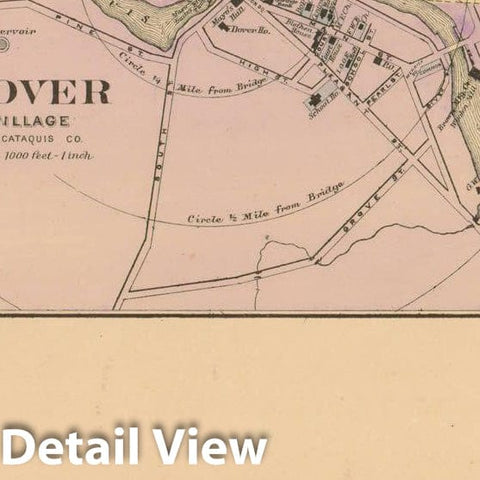 Historic Map : Atlas State of Maine, Dixfield & Dover & Foxcroft 1894-95 , Vintage Wall Art