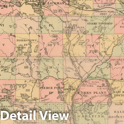 Historic Map : Atlas State of Maine, Somerset 1894-95 , Vintage Wall Art