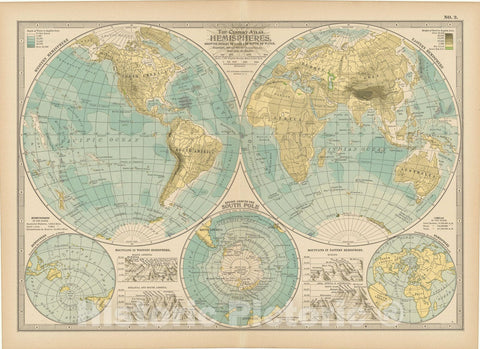 Historic Map : Century Atlas World, World Map 1914 , Vintage Wall Art