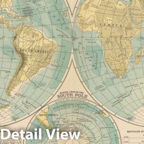 Historic Map : Century Atlas World, World Map 1914 , Vintage Wall Art