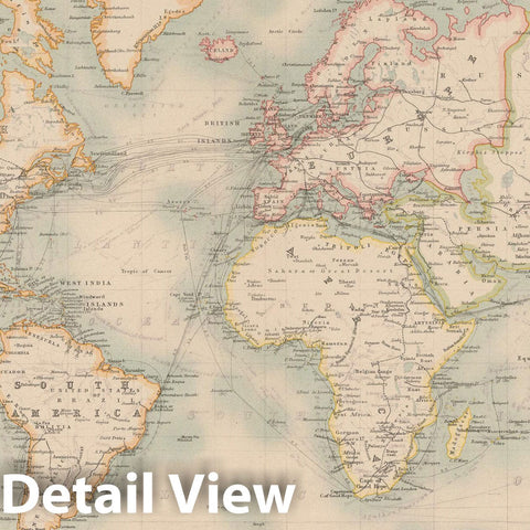 Historic Map : Atlas World, World Map 1913 , Vintage Wall Art