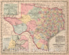 Historic Map : Map of The State of Texas : Published by Charles Desilver, 1859 - Vintage Wall Art