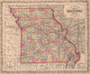 Historic Map : A New Map of the State of Missouri : Published by Charles Desilver, 1859 - Vintage Wall Art