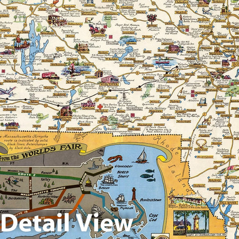 Historic Map : Historic Massachusetts : a travel map to help you feel at home in the Bay State, 1957 v1