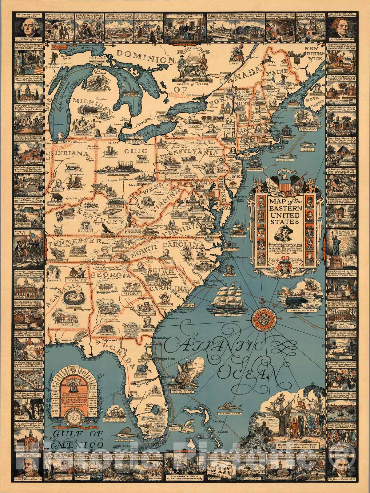 Historic Map : Map of the Eastern United States, 1929