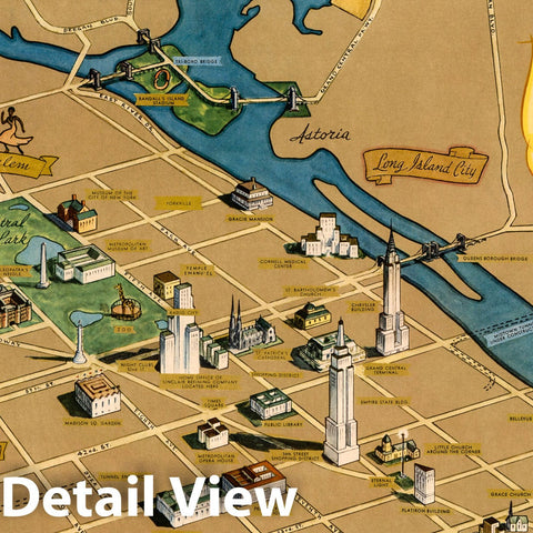 Historic Map : Sinclair: Pictorial map of New York. George Annand, 1939 v2