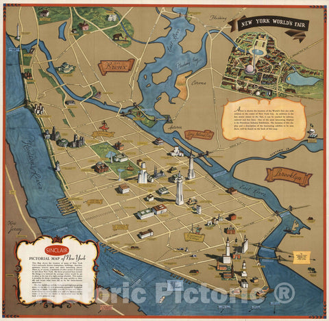Historic Map : Sinclair: Pictorial map of New York. George Annand, 1939 v1