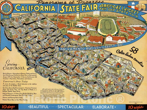 Historic Map : California State Fair. 1941 - Vintage Wall Art