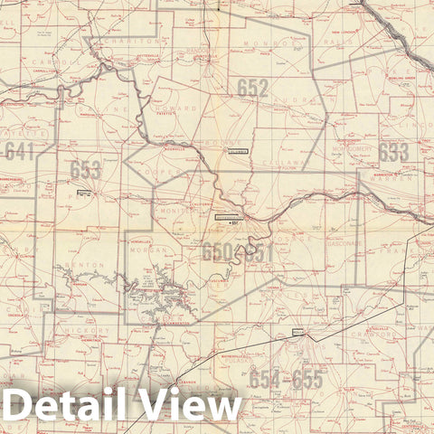 Historic Map : State Postal Map Missouri October 30, 1964. - Vintage Wall Art