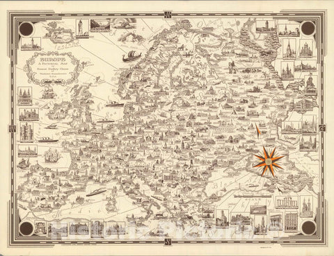 Historic Map : Europe : A pictorial map, by Ernest Dudley Chase, 1938 v1