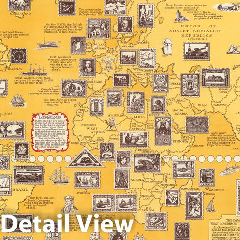Historic Map : The pictorial map : A world of stamps, 1947 v2