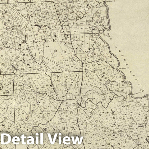 Historic Map : Real Estate, Wayne and Pike counties, Pennsylvania 1814 - Vintage Wall Art