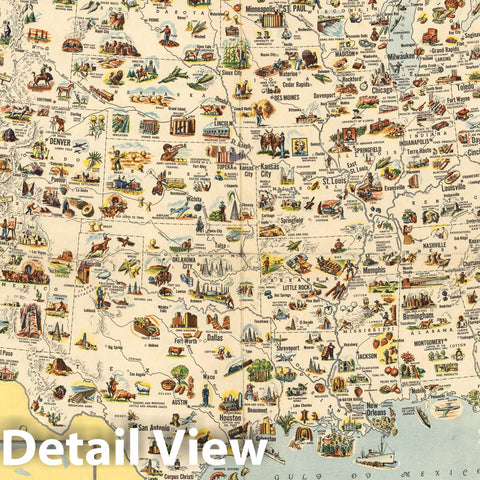 Historic Map : A Pictorial Map of the United States of America, 1946 - Vintage Wall Art
