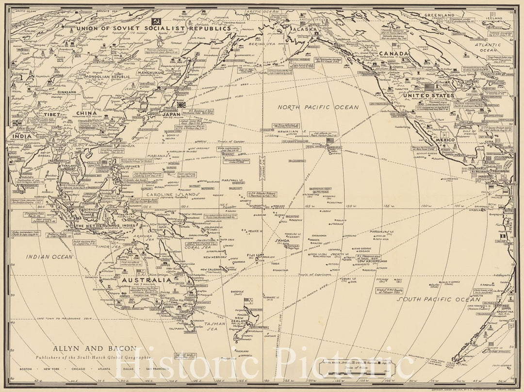 Historic Map : War map of Pacific Ocean area, 1944 v2