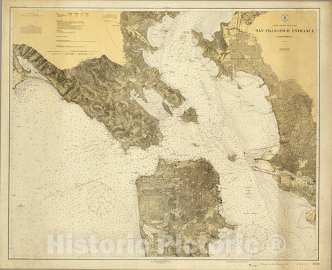 Historic Map : United States - West Coast. San Francisco entrance, California. 1926 - Vintage Wall Art