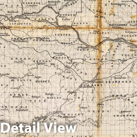 Historic Wall Map : Map of The State of Missouri, 1852 - Vintage Wall Art