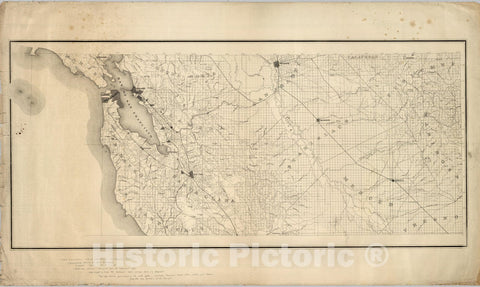 Historic Map : State Engineer's Map of Northern California, Northern California, San Francisco, Stanislaus Counties (sheet 9) 1884 - Vintage Wall Art