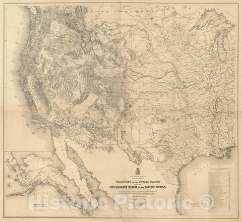 Historic Map : Composite: Territory of The United States From The Mississippi River To The Pacific Ocean 1868 - Vintage Wall Art